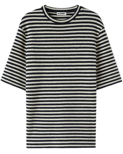 Jil Sander Wool Striped T-shirt - Black