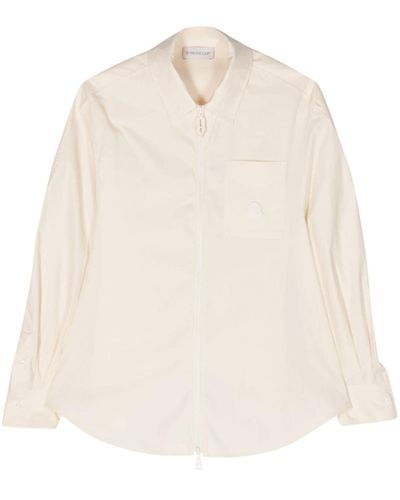 Moncler Zip-up Cotton Overshirt - Natural