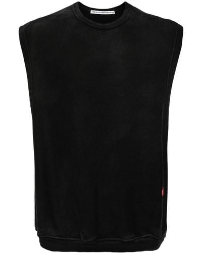 Alexander Wang Logo-print Sleeveless Cotton Sweater - Black