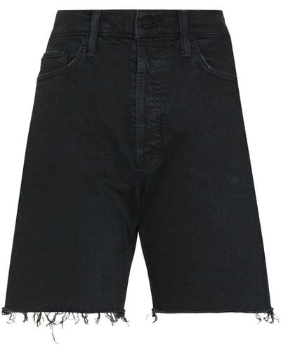 Mother Pantalones cortos con bordes deshilachados - Negro
