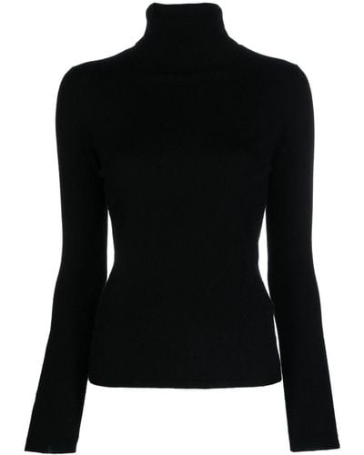 Allude Fine-knit Cashmere Roll-neck Sweater - Black