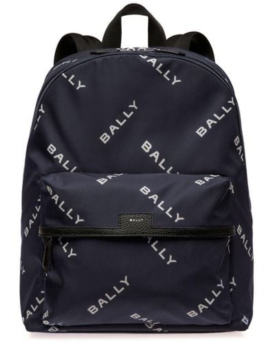 Bally Scuba-Rucksack mit Logo-Print - Blau