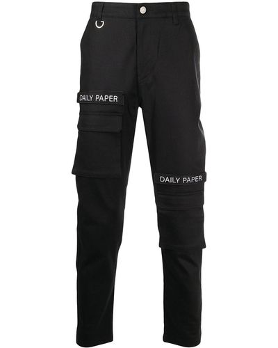 Daily Paper Pantalones cargo con parche del logo - Negro