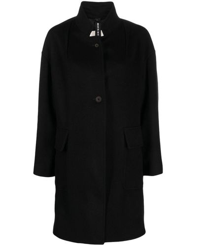 Mackintosh Single-breasted Button-fastening Coat - Black