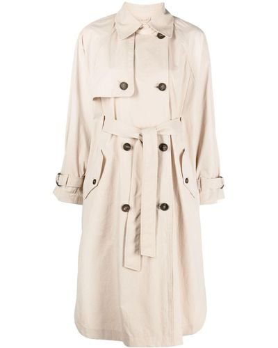 Brunello Cucinelli Buttoned Trench Coat - Natural