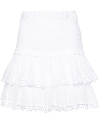 Isabel Marant Minifalda Tinaomi con bordado inglés - Blanco