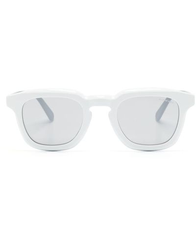 Moncler Logo-plaque Round-frame Sunglasses - White