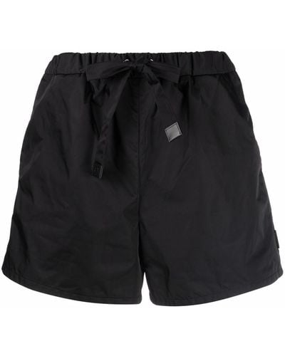 Moncler High-waisted Drawstring Shorts - Black