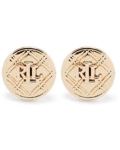 Lauren by Ralph Lauren Logo-engraved Stud Earrings - Natural