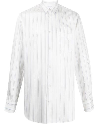 Comme des Garçons Striped Long-sleeve Shirt - White