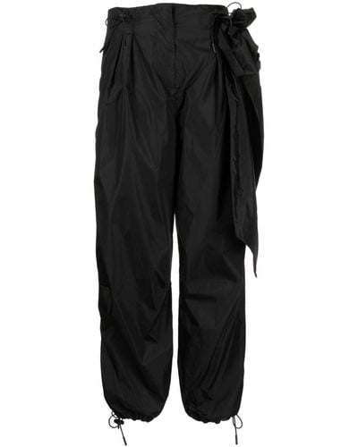 SIMONE ROCHA Belted cropped cotton-twill straight-leg cargo pants