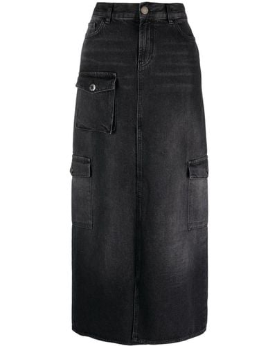 Pinko Mid-rise Jeans Maxi Skirt - Black