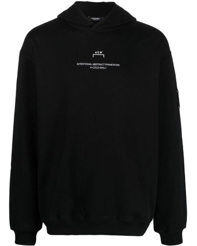 A_COLD_WALL* Logo-print Hooded Sweatshirt - Black