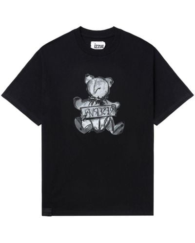 Izzue T-shirt Met Grafische Print - Zwart