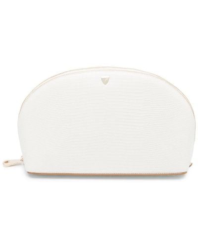Aspinal of London Large Leather Make-up Bag - White