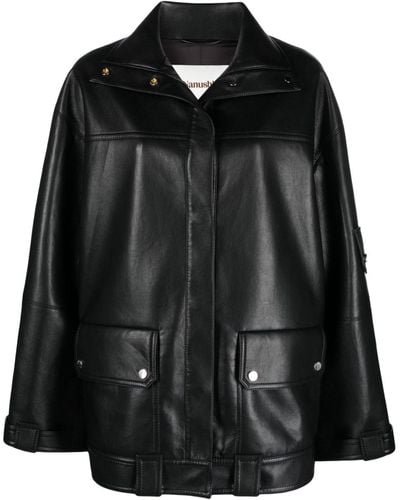 Nanushka Silva Paneled Faux-leather Jacket - Black