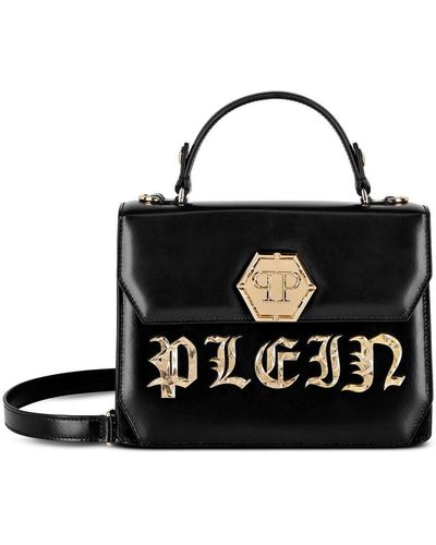 Philipp Plein Gothic Plein Leather Tote Bag - Black