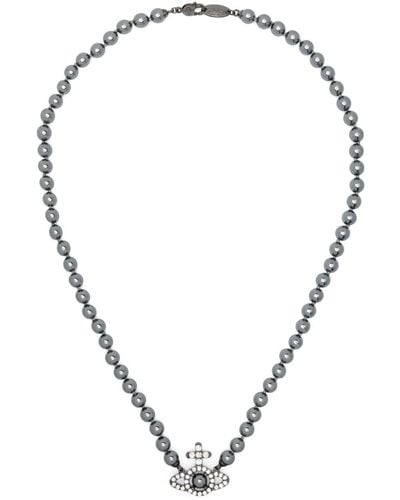 Vivienne Westwood Olympia Orb-charm Pearl Necklace - Metallic