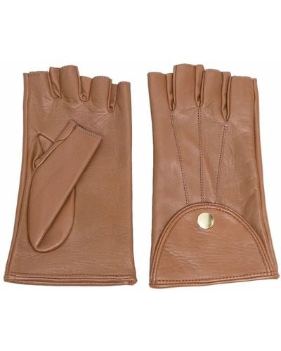 Manokhi Fingerless Leather Gloves - Brown
