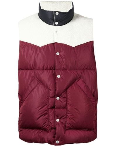 Undercover Colour-block Padded Down Gilet - Red
