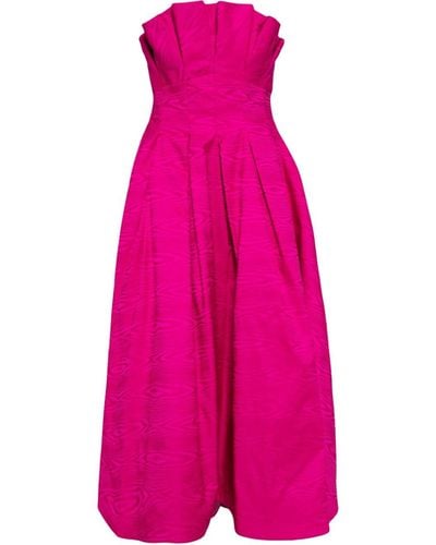 Amsale Moiré-effect Midi Dress - Pink