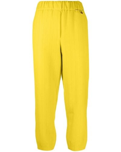 Alysi Stripe-pattern High-waist Pants - Yellow