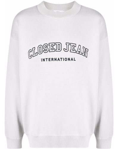 Closed Sweater Met Logoprint - Grijs