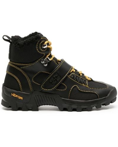 Ganni Performance Hiking Touch-strap Boots - Black