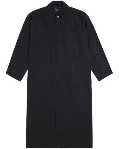 Balenciaga Belted Trench Coat - Men's - Lyocell - Black