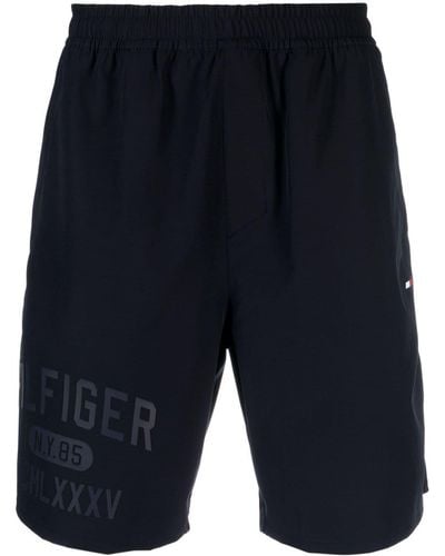 Tommy Hilfiger Pantalones cortos de chándal con logo - Azul