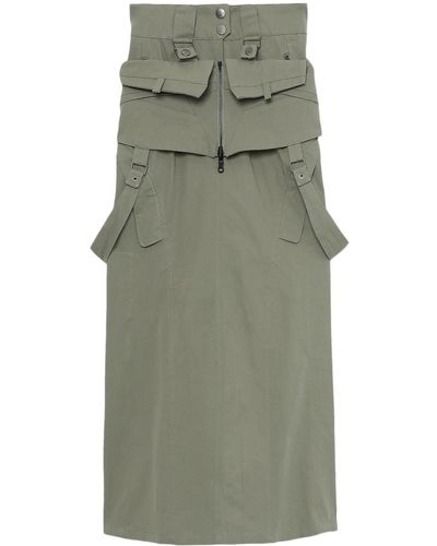 Hyein Seo Cargo Cotton Midi Skirt - Green