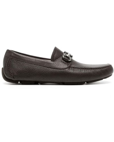 Ferragamo Parigi Leren Mocassins Metallic Leer - Zwart