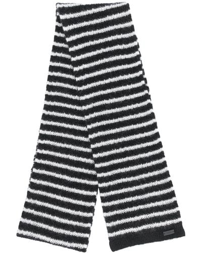 Saint Laurent Mohair-blend Striped Scarf - Black