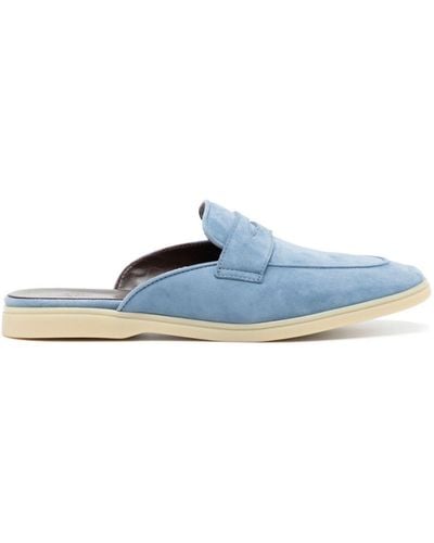 Bougeotte Penny-slot Suede Mules - Blue