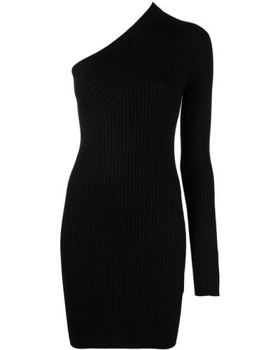 Aeron One-shoulder Knitted Minidress - Black