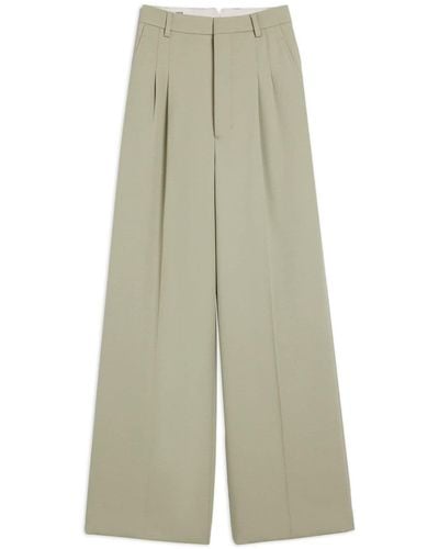 Ami Paris Wide-leg Tailored Wool Pants - White