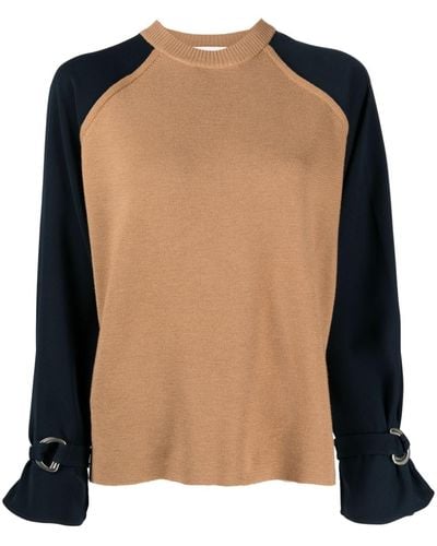 3.1 Phillip Lim Two-tone Merino Wool Jumper - Brown