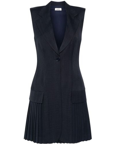 Sandro Pleated Vest Mini Dress - Blue