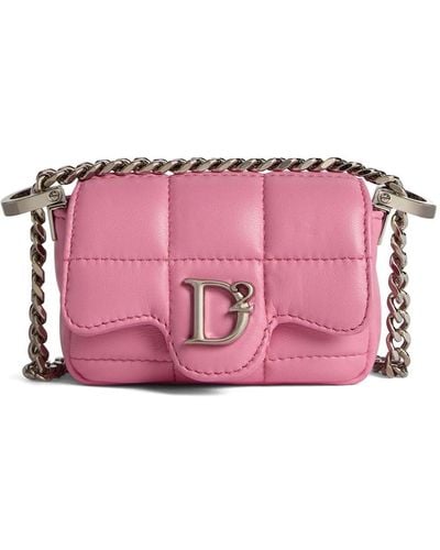 DSquared² D2 Statement Leather Crossbody Bag - Pink