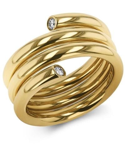 Pragnell 18kt Yellow Gold Eclipse Triple Row Diamond Ring - Metallic