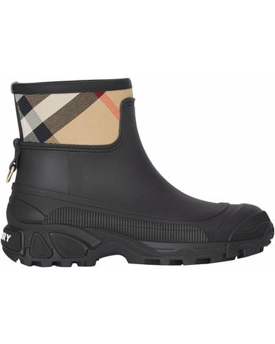 Burberry House Check Rain Boots - Black