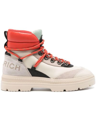 Woolrich Logo-patch Panelled Boots - Pink