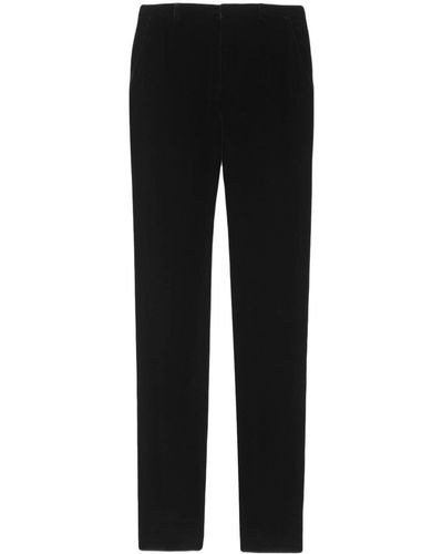 Saint Laurent Hoch sitzende Samthose - Schwarz