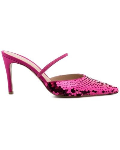 Roberto Festa Sequin Pointed 90mm Mules - Pink