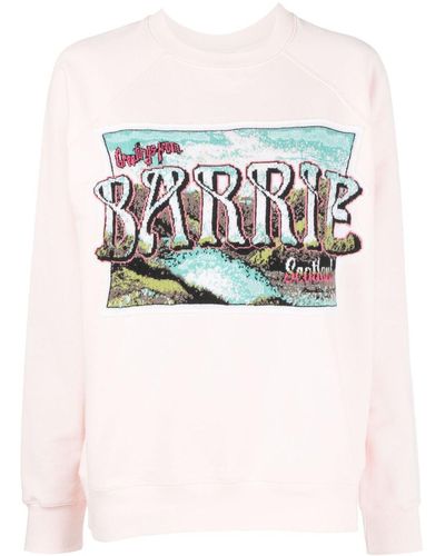 Barrie Graphic-print Cotton Sweatshirt - Pink