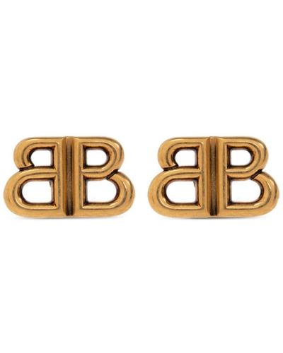 Balenciaga Double-logo Earrings - Metallic