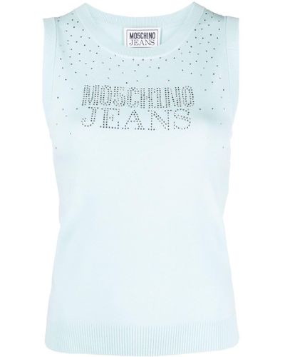 Moschino Jeans Logo-embellished Tank Top - Blue
