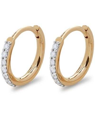 Monica Vinader 14kt Yellow Gold Diamond Huggie Earrings - Metallic