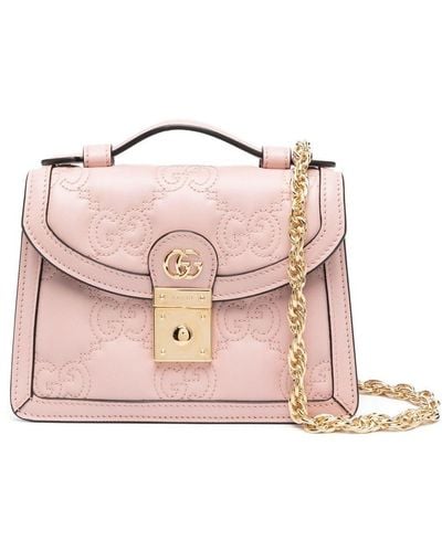 Gucci Mini GG Matelassé Top-handle Bag - Pink