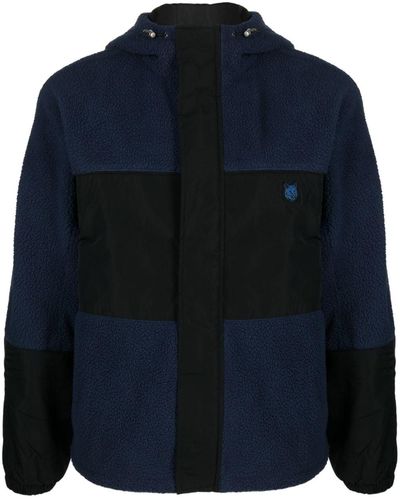 Maison Kitsuné Kapuzenjacke mit Fuchs-Patch - Blau